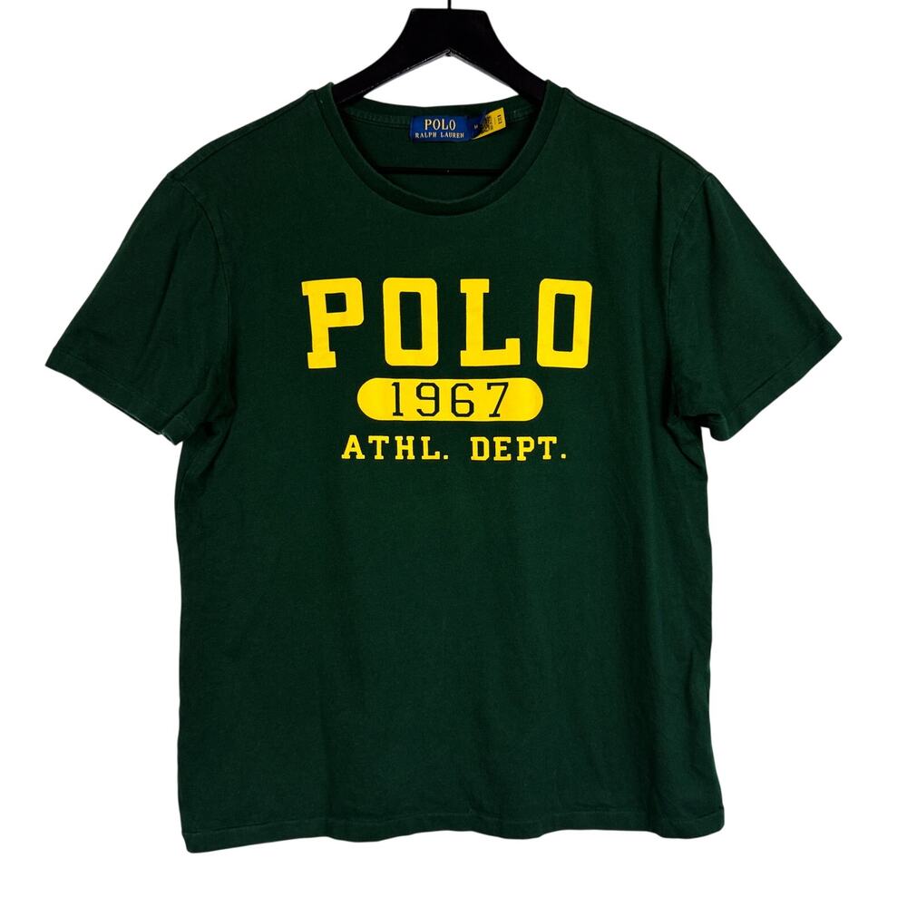 Polo Ralph Lauren Green Crew T-Shirt Yelow Logo - M